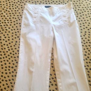 Talbot White Cotton Navy-Style Pants - Size 8